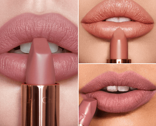 Nude lipsticks cover photo collage