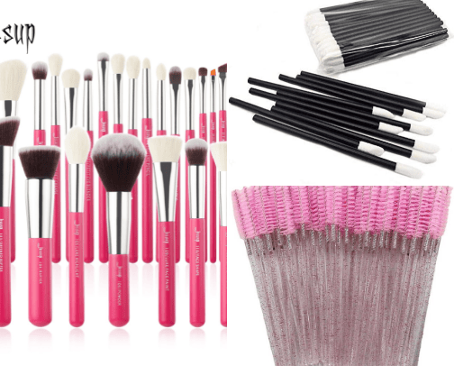 Makeup tools cover photo collage