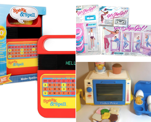 My favourite toys and books from the 80s cover photo collage