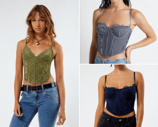 Fashionable Corset Tops cover photo collage
