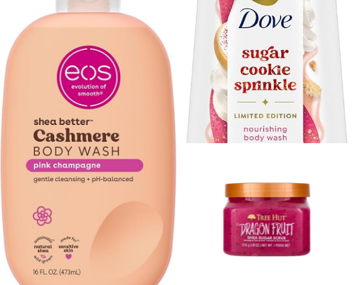 Bodywash and scrubs cover photo collage