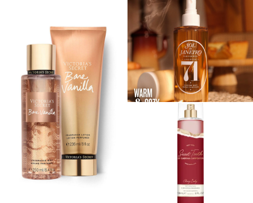 Body mists cover photo collage