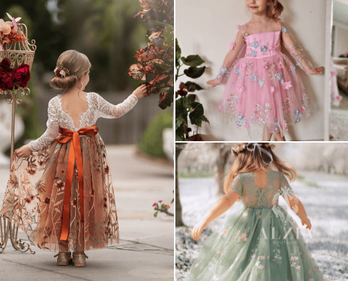 The most beautiful Dress for little girl (kids) cover photo collage