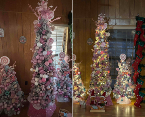 Pink Candy Christmas Tree cover photo collage