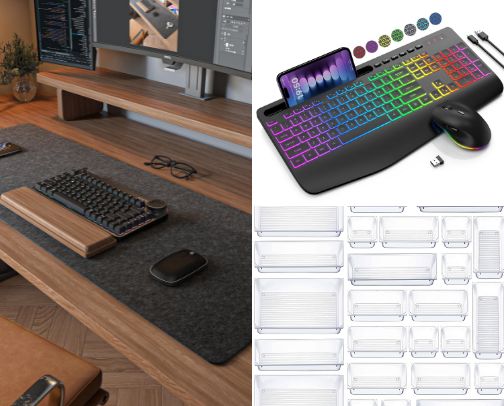 Home office necessities cover photo collage