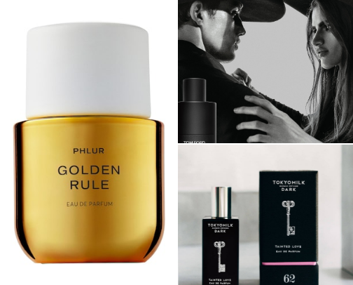 Gourmand and unique perfumes/scents/fragrances that I'm totally obsessed with and wear regularly! cover photo collage