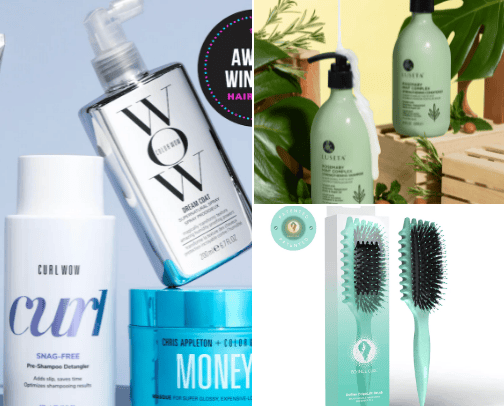 Curly girl hair products cover photo collage