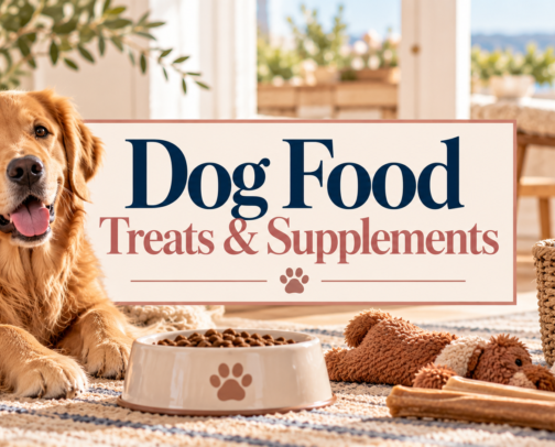 Dog Food Treats and Supplements cover photo collage