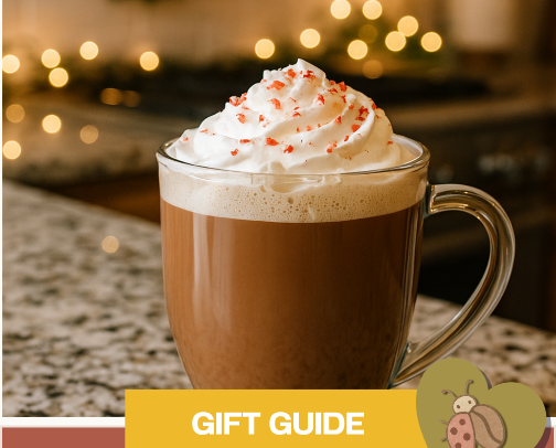 Coffee Lover Gift Guide: Holiday Coffee Ideas for Secret Santa and Gift Exchanges & Free At-Home Coffee Recipes cover photo collage