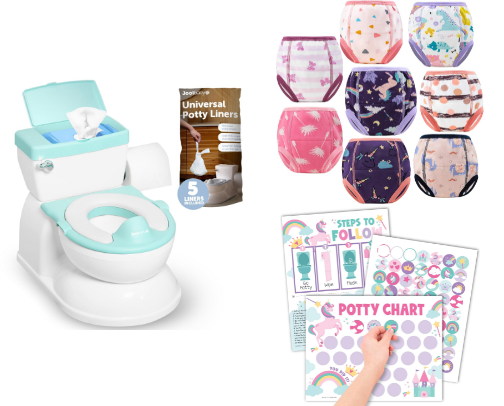 Toddler Potty Training Must-Haves Essentials, Rewards & Travel Gear cover photo collage