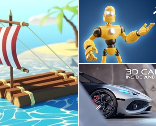 Learn Blender 3D cover photo collage