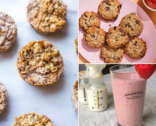 The Lactation Kitchen: Lactation Recipes cover photo collage