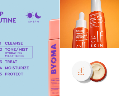 Glowy skincare (that actually works) AND budget friendly ✨ cover photo collage