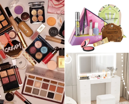 Makeup for beauty and style cover photo collage