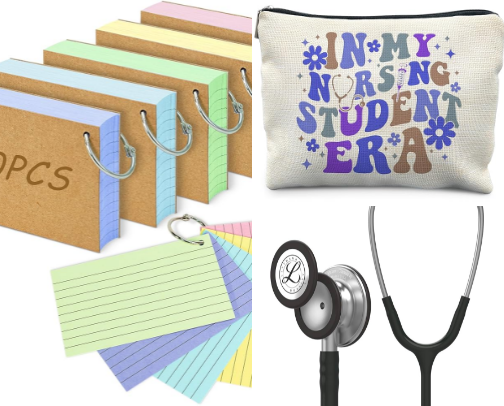 Nursing School Survival Items (including resources and tips) cover photo collage