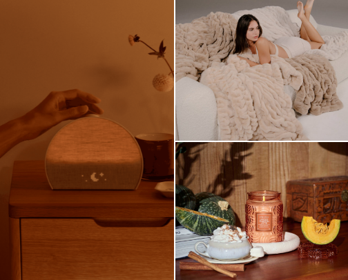 how to have the coziest fall evening at home 🧸🍁✨ cover photo collage