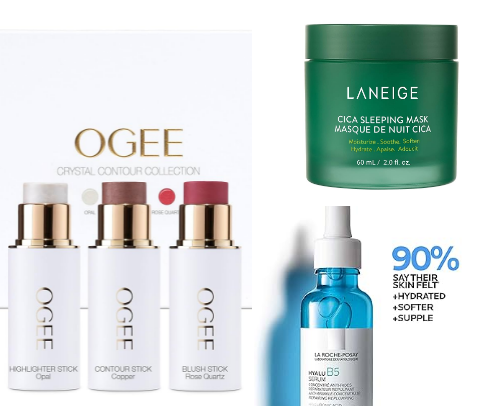 Favorite skincare and makeup finds for mature, sensitive skin! cover photo collage