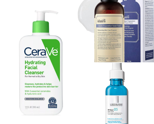 Everyday skincare products cover photo collage