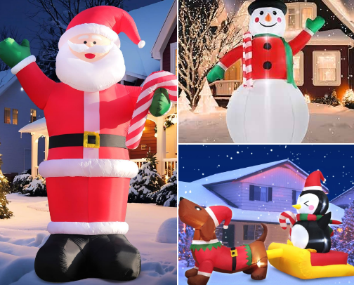 Decoraciones navideñas 2025: Guía para un hogar mágico (Inflables, luces y detalles) cover photo collage