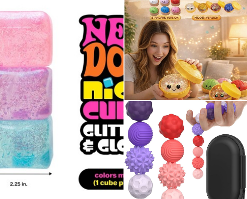 Fidgets and squishy! cover photo collage