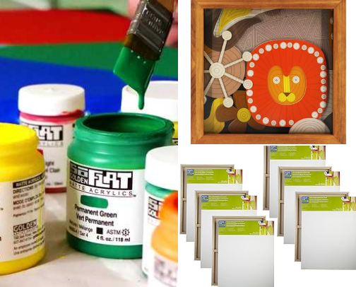 Painting materials for acrylic lovers cover photo collage