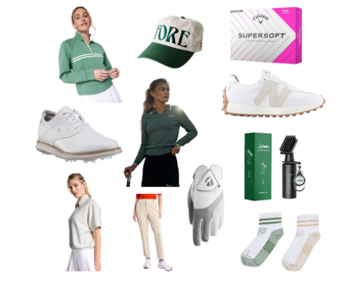 Swing, style, and course essentials⛳️✨ cover photo collage
