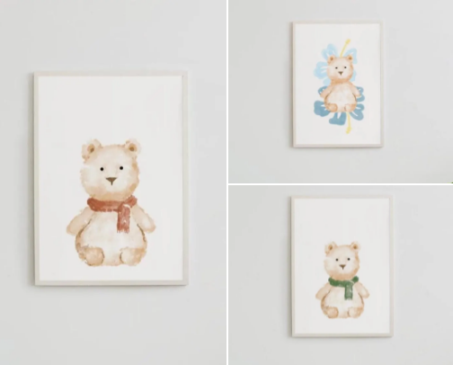 Teddy Bear Wall Art🧸🤍 cover photo collage