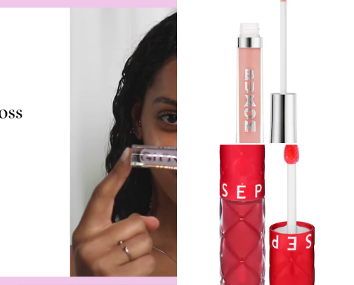 Lip gloss cover photo collage