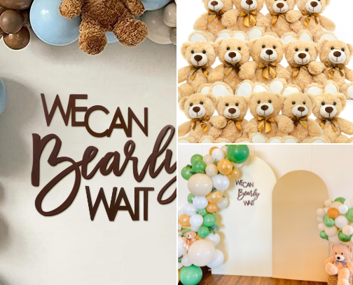 “We Can Bearly Wait” Baby Shower Theme 🐻 cover photo collage
