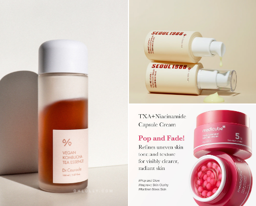 Skincare cycling products to cure dehydrated skin, dark spots, & acne cover photo collage