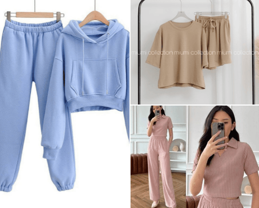 One set crop top cover photo collage