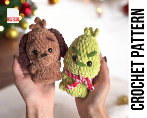 Grinch/Christmas Crochet Patterns cover photo collage
