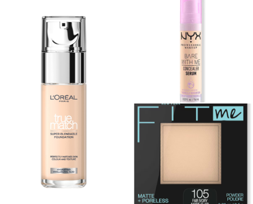 high-quality drugstore makeup cover photo collage