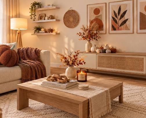 Modern Minimalist Fall Living Room Decor Set 🍂 cover photo collage