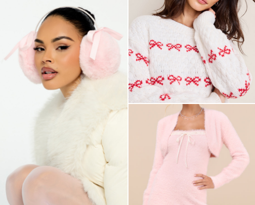 Winter look: now serving pink sugar cover photo collage