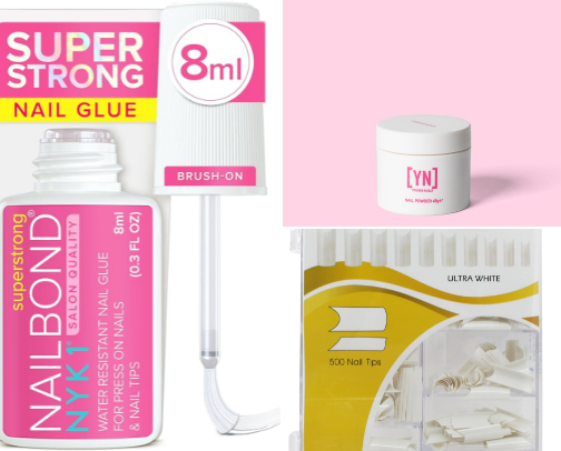 Acrylic nails and gel poilsh cover photo collage
