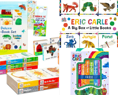 World of Eric Carle Deluxe 24 Book Set - Early Learning Books for Babies Bundle Includes 24 World of Eric Carle Board Books, Stickers, More | Early Learning Reading Books cover photo collage