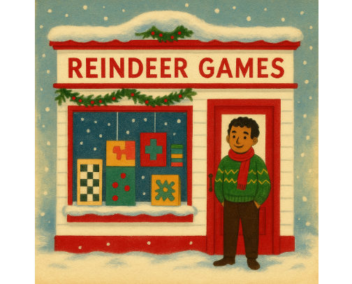Christmas Town: Reindeer Games cover photo collage