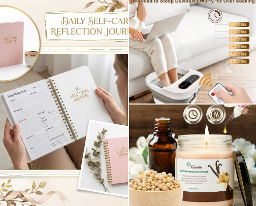 Affordable Self Care Must-Haves for Busy Moms cover photo collage