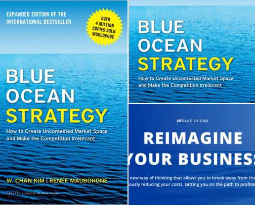 Blue Ocean Strategy, Expanded Edition: How to Create Uncontested Market Space and cover photo collage