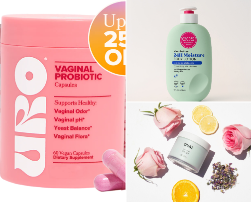 Feminine hygiene products cover photo collage