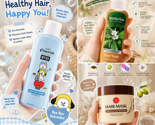 hair products cover photo collage