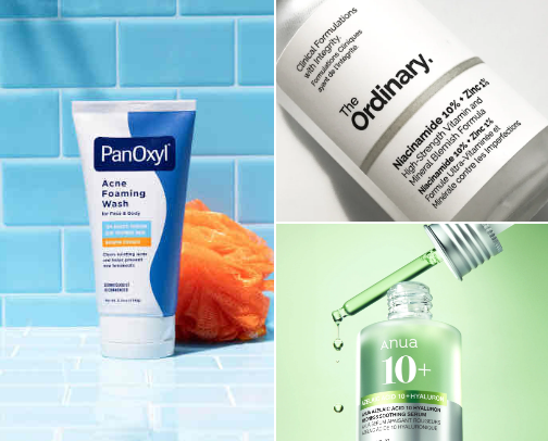 Skincare you’ll need for an acne prone skin✨ cover photo collage