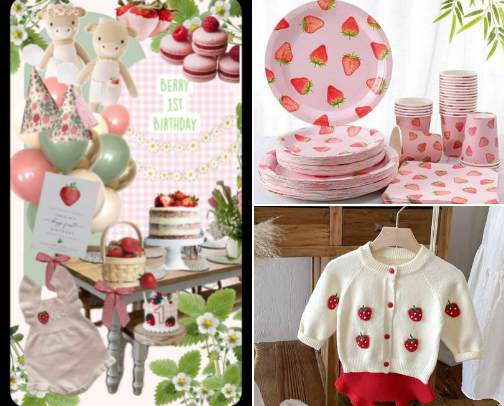 Berry first birthday from SHEIN!! cover photo collage