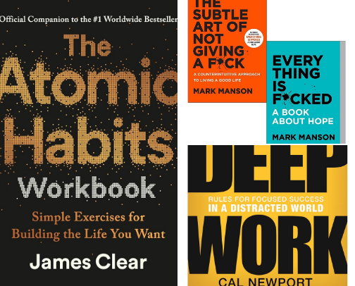 Books That Inspire — Ideas, Growth, and Everyday Mindfulness cover photo collage