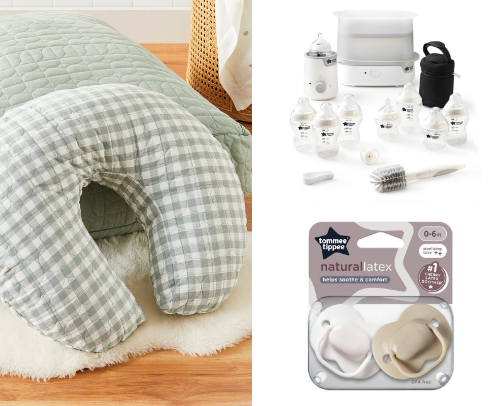 Our most used items in the first two months postpartum! cover photo collage