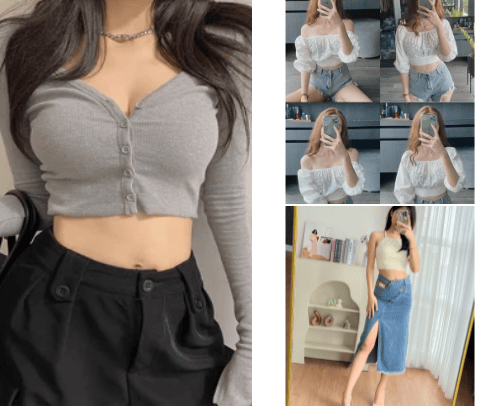 Crop Top & Bottom Wear cover photo collage