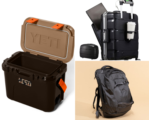 Travel supplies cover photo collage