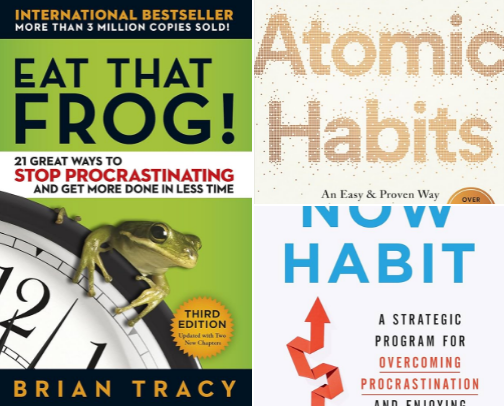 Books that Helped me Overcome Procrastination cover photo collage