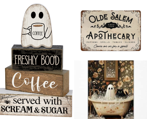 Cutesy Halloween Decor 🐈‍⬛🔮🕯️ cover photo collage
